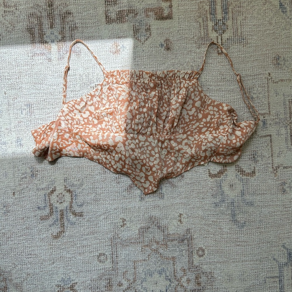 Lily Star Tan Floral Crop Top